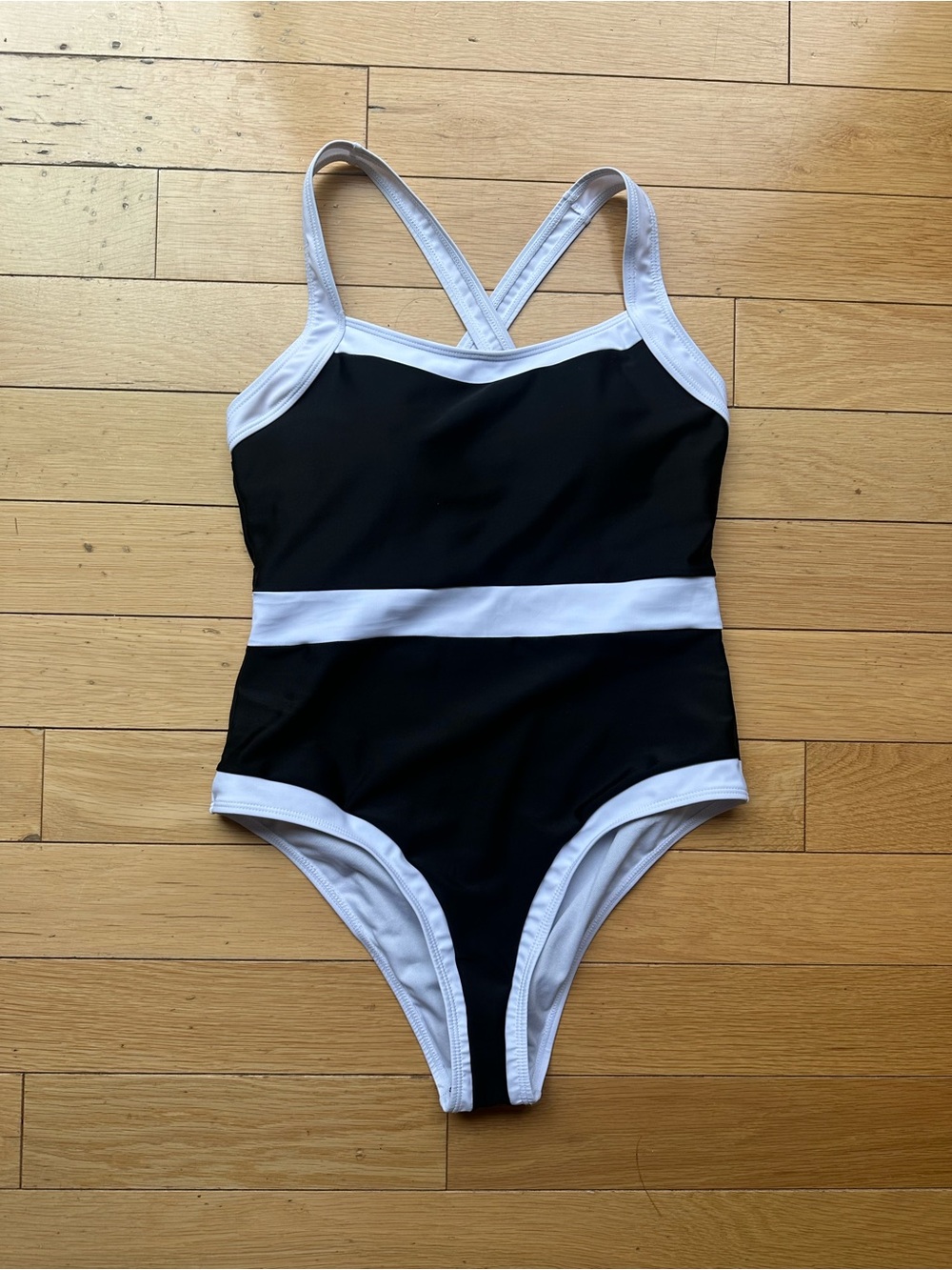 Women’s Black & White One-Piece Swimsuit